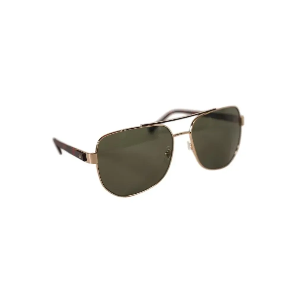 GUESS Metal Pilot Aviator Sunglasses – Gold / Green – NWT